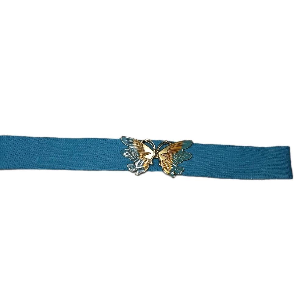 VintageTurquoise Blue Butterfly Belt From The 70s & 80s 35" YOU & M style